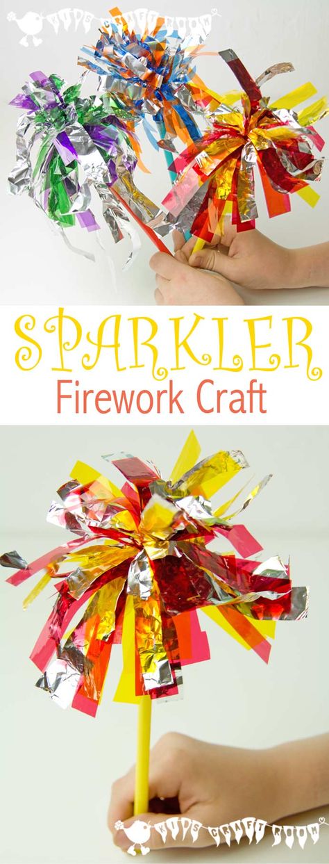 My children love sparkler fireworks but as a mum I find them a bit scary and worry about possible accidents and burns! Don't you? Whether you're celebrating Bonfire Night, Fourth of July, New Year or a birthday here's a fun Kid Safe Sparkler Firework Craft to add to the festivities. Firework Craft, Bonfire Night Activities, Bonfire Night Crafts, Fireworks Craft For Kids, Sparklers Fireworks, New Year's Eve Crafts, Fireworks Craft, Fireworks Art, Kids Craft Room