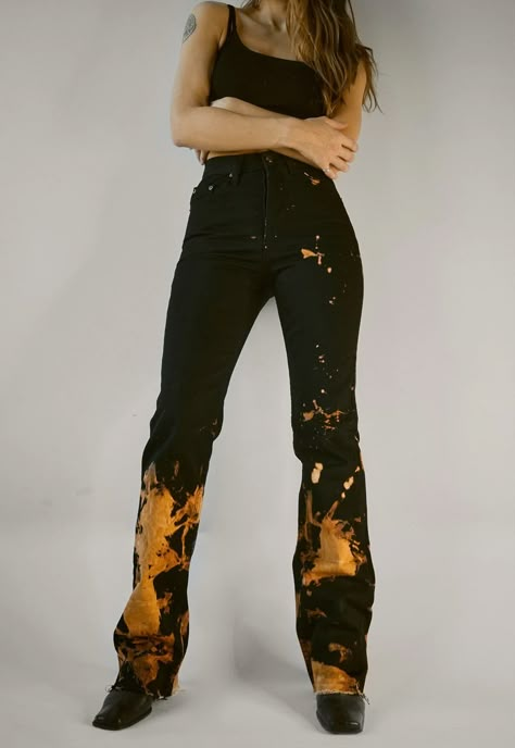 Diy Bleached Jeans, Dyed Jeans, Bleach Dyed Pants, Bleach Dye Jeans, Dye Blue Jeans Black, Tie Dye Straight Leg Denim Bottoms, Dye Jeans Black, Tye Dye Denim, Bleach Dyed Jeans