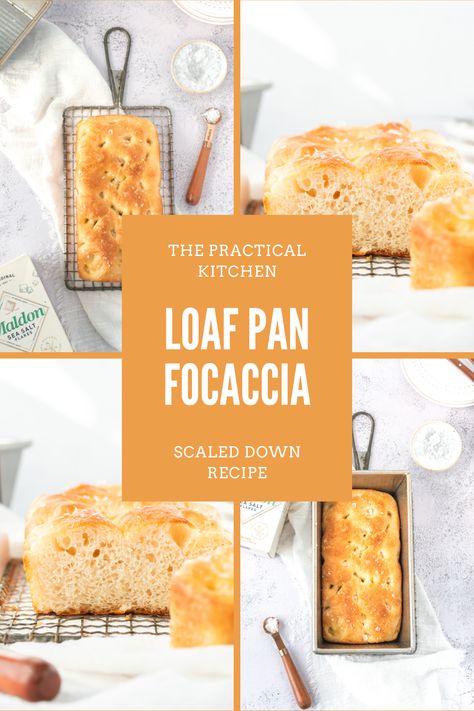 Mini Bread Pan Recipes, Mini Loaf Focaccia, Bread Recipes Small Batch, Loaf Pan Focaccia, Mini Loaf Pan Focaccia, Focaccia Bread Recipe Easy, Loaf Pan Recipes, Mini Focaccia, The Practical Kitchen