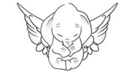 Elephant Fairy Tattoo, Elephant Tattoos With Angel Wings, Elephant Angel Tattoo, Elephant With Wings Tattoo, Elephant Memorial Tattoo, Elephant With Wings, Small Elephant Tattoo, Family Tattoos Ideas, Elephant Family Tattoo