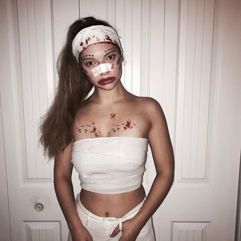 Émilie-Rose Couture on Instagram: “Oops, I think I've been BOTCHED💉 #botched #Halloween” Botched Surgery Costume, Botched Barbie Halloween, Surgery Halloween Costume, Botched Halloween Costume, Plastic Surgery Halloween, Barbie Halloween, Halloween Fancy Dress, Halloween 2023, Halloween 2