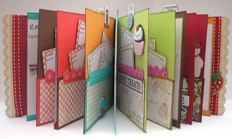 Handmade Recipe Book Ideas, Book Cards Ideas, Handmade Recipe Book, Cookbook Scrapbook, Diy Recipe Book, Scrapbook Recipe, Scrapbook Recipe Book, Homemade Recipe Books, Diy Cookbook