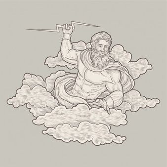 Premium Vector | Thunder zeus god artwork can use for t-shirt or gamer esport logo. artwork is in editable layers Zeus Drawing Sketch, Greek Drawings Mythology, Greek Gods Drawing, Greek God Drawings, Greek Mythology Art Drawing, Zeus Illustration, Zeus Drawing, Greek Illustration, Gods Drawing