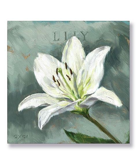 Easy Lily Painting, Lilies Drawing, Easter Paintings, Pumpkin Canvas, Lily Painting, White Petals, Easter Lily, Easter Prints, White Lily