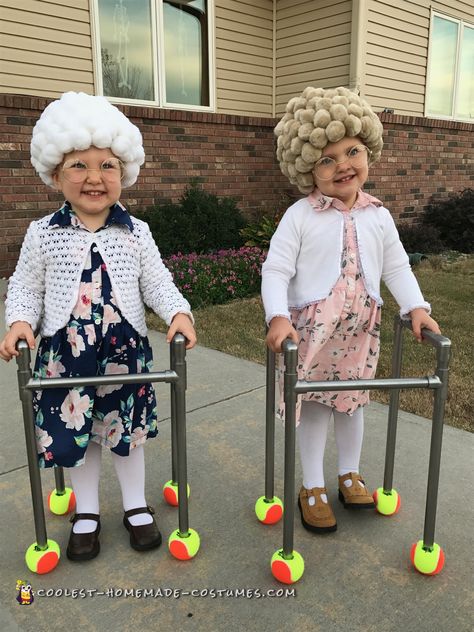 Web's Largest Costume Gallery Diy Old Lady Costume, Kids Old Lady Costume, Old Lady Halloween Costume, Old Lady Halloween, Granny Costume, Grandma Costume, Old Lady Costume, Halloween Costume Toddler Girl, Twin Halloween