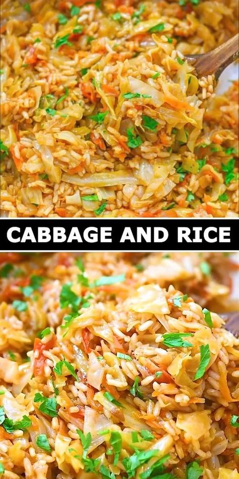 Cabbage Rice Recipes, Cabbage And Rice Recipes, Rice Stuffed Cabbage Rolls, Lentils And Brown Rice, Vegan Cabbage Recipes, Cabbage Fried Rice, Fried Rice Vegan, Cabbage And Rice, Cabbage Fried