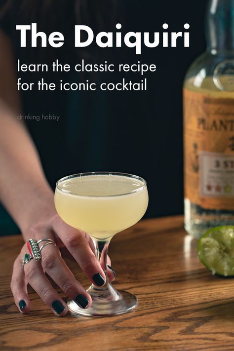 The classic Daiquiri is the ultimate when it comes to rum cocktails. It is an easy drink recipe made with lime, sugar and white rum that is beautifully balanced between tart, sweet, and boozy. Make yourself a daiquiri today! #Daiquiri #Rum #ClassicCocktails #Drinks Classic Daiquiri Recipe, Classic Daiquiri, Fruity Drink Recipes, Daiquiri Recipe, Daiquiri Cocktail, Rum Cocktails, Easy Drink Recipes, Fruity Drinks, Cocktail Drink