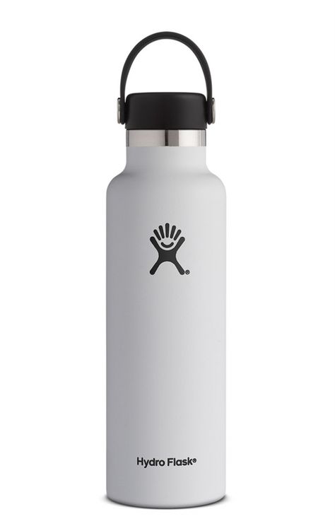 Hydro Flask - Stainless Steel Water Bottle Vacuum Insulated Standard Mouth with Flex Cap White - 21 oz. Big Sis Lil Sis Gifts, Canteen Bottle, Hydro Flask Bottle, Takeaway Coffee, Hydro Flask Water Bottle, Large Water Bottle, Flask Bottle, Flask Water Bottle, Cute Water Bottles