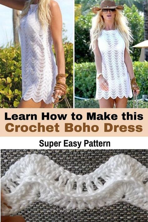 Crochet 60s Dress, Crochet Sun Dress Free Pattern, Easy Crochet Dress Pattern, Crochet Boho Dress Pattern Free, Crochet Prom Dress Pattern Free, Vintage Crochet Dress Pattern Free, Wearable Crochet Patterns Free, Free Crochet Dress Patterns For Women, Crochet Dress Pattern Free Women Simple