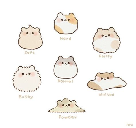 Cute Hamsters Drawing, Kawaii Animals Drawings Doodles, Kawaii Hamster Drawing, Hamster Drawing Cute, Hamster Cute Cartoon, Hamsters Drawing, Hamster Doodle, Kawaii Animal Drawings, Cute Hamster Drawing