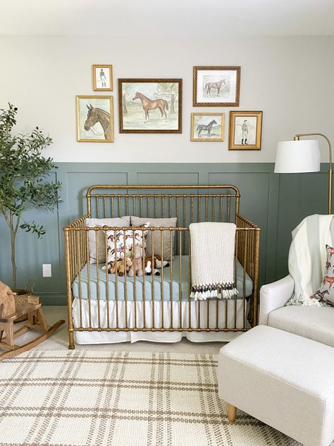 Kayla Weber Art Kayla Weber Art, Gender Neutral Nursery Mid Century, Old Timey Nursery, Modern Nature Nursery, Old School Nursery Room, Baby Boy Nursery Vintage Duck, Ocean Aesthetic Nursery, Boy Nursery Aesthetic, Moody Baby Boy Nursery