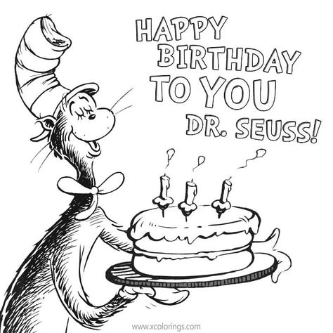 Dr. Seuss Birthday, Dr. Seuss Coloring Pages, Happy Birthday Dr Seuss Crafts, Dr Suess Coloring Page, Dr Suess Coloring Pages Printables Free, Dr Seuss Coloring Pages Printables Free, Happy Birthday Dr Suess, Deco Classroom, Dr Suess Birthday