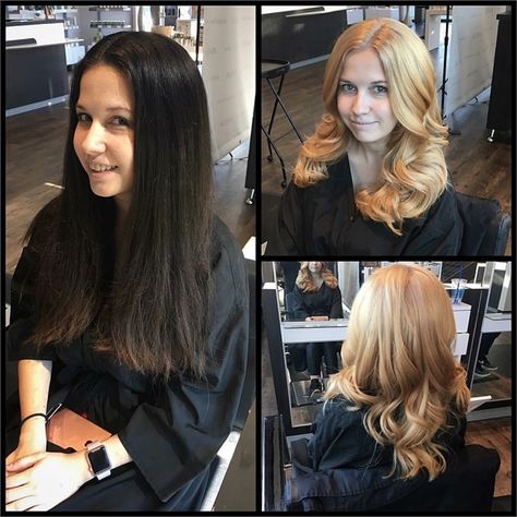 The Reality of Going From Dark to Blonde - Hair Color - Modern Salon Brunette Going Blonde, Brunette To Blonde Before And After, Dark To Blonde, Going Blonde From Brunette, Dark To Light Hair, Black To Blonde Hair, Hair Stages, Skincare Sephora, Dark Eyebrows