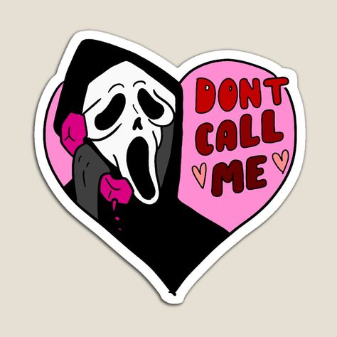 Get my art printed on awesome products. Support me at Redbubble #RBandME: https://www.redbubble.com/i/magnet/Ghost-face-dont-call-me-in-red-and-pink-by-maddison20066/163844444.TBCTK?asc=u Ghost Face, Dont Call Me, Ghost Faces, Red Bubble, Call Me, Colorful Prints, My Art, Awesome Products, Ghost