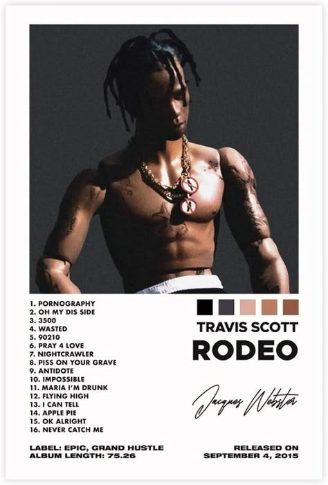 Travis Scott Poster on Amazon. Days Before Rodeo Album Cover, Rap Posters Bedroom, Travis Aesthetic, Rodeo Travis Scott, Travis Scott Album Cover, Rapper Posters, Album Covers Posters, Travis Scott Poster, Travis Scott Album