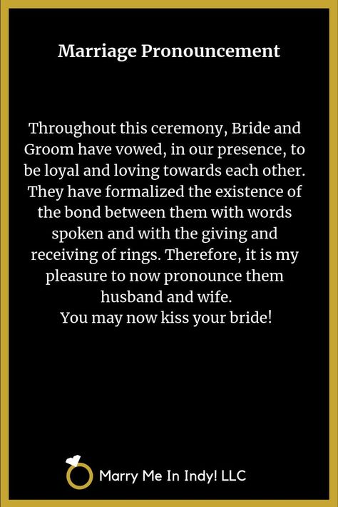 Marriage Pronouncement Scripts for your wedding ceremony. Wedding Officiant Business, Wedding Ceremony Outline, Ceremony Outline, Wedding Officiant Script, Wedding Ceremony Readings, Wedding Ceremony Script, Wedding Script, Wedding Readings, Marriage Vows