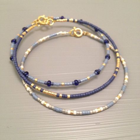 Bracelet Marine, Tiny Bracelet, Vintage Beaded Bracelet, Bracelet Layering, Miyuki Bracelet, Bracelets Design, Beads Bracelet Design, Beaded Bracelets Diy, Minimalist Bracelet