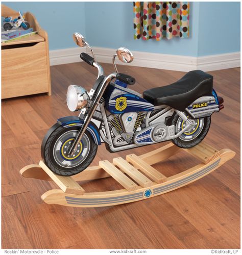 Rockin' Motorcyle - Police #kidkraft #toys Motorcycle Rocking Horse, Motorcycle Nursery, Kids Rocker, Rocking Toy, Shower Stuff, Ride On Toys, Baby Boy Rooms, Toys R Us, Rocking Horse