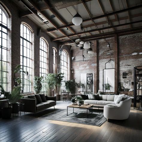 Discover the balance of textures and accents in this industrial loft, where cool tones and organic touches meet. Perfect for a modern edge. 🍃 Organic Textures, Industrial Loft, Cool Tones, Loft, Interior Design, Texture, Design