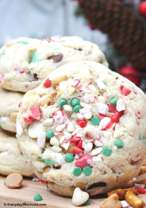 Trash Cookies, Pretzels Chocolate, Butterscotch Candy, Gooey Butter Cookies, Leftover Candy, Cinnamon Candy, Chocolate Crinkle Cookies, Christmas Sprinkles, Festive Cookies