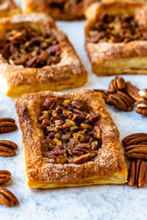 Pecan Puff Pastry, Pecan Pie Cake Recipe, Fried Neckbones, Pecan Squares, Pies And Tacos, Food Polls, Using Puff Pastry, Church Recipes, Puff Pastry Recipes Dessert