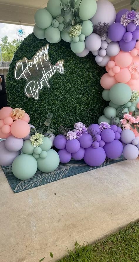 Spring Fling Party Decorations, Floral Video, Decorations Diy Party, 18th Birthday Decorations, Bridal Shower Balloons, Birthday Party Decorations Diy, Diy Balloon Decorations, Seni Dan Kraf, Girl Birthday Decorations