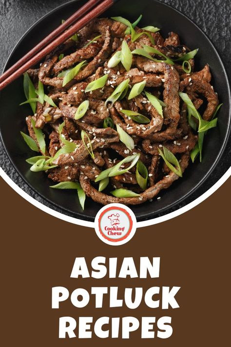 These best Asian potluck recipes showcase famous Asian-inspired dishes, ranging from starters and sides to mains and desserts. Asian Food Potluck Ideas, Asian Potluck Dishes, Korean Potato Salad, Asian Potluck, Easy Asian Dishes, Zesty Salad, Bulgogi Recipe, Asian Slaw, Bulgogi Beef