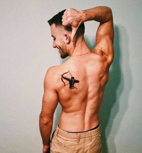 Back Tattoo Design For Men, Sagittarius Centaur, Centaur Archer, Tattoo Design For Men, Sagittarius Tattoo Designs, Enough Tattoo, Cool Back Tattoos, Sagittarius Tattoo, Arrow Tattoo Design