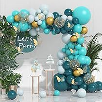 Tiffany Blue Party Decorations, Teal Party Decorations, Stickers For Birthday, Tiffany Blue Party, Wedding Party Backdrop, Teal Balloons, Turquoise Party, Bday Decor, Tiffany Bridal Shower