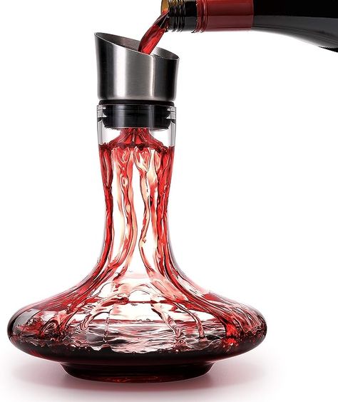 Wine Carafe Red Wine Decanter,100% Lead-free Crystal Glass, Wine Hand-held Aerator Red Wine Decanter, Wine Decanter Set, Pouring Wine, Wine Aerator, Wine Carafe, Amazon Reviews, Types Of Wine, Fashion Shorts, Best Wine