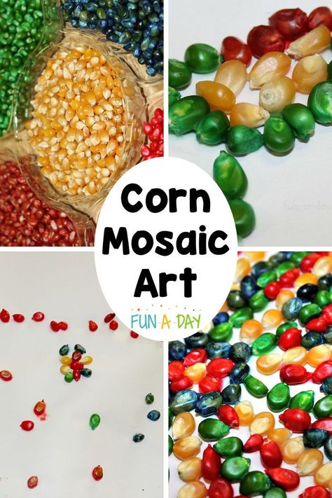 Corn Mosaic Preschool, Preschool Process Art Ideas Fall, Process Art Thanksgiving, November Process Art, Thanksgiving Process Art Preschool, Cornicopia Crafts For Kids, Thanksgiving Process Art, Preschool Thanksgiving Art, Corn Preschool