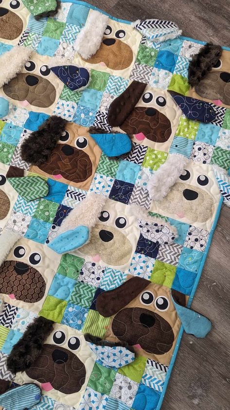 PAPER Puppy Kisses Quilt Pattern by Slice of Pi Quilts baby Quilt, Dog, Puppies, Cute Quilt Pattern - Etsy Dog Quilts Patterns Free, Puppy Quilt Patterns Free, Baby Blanket Quilt Ideas, Embroidery Quilts Ideas, Simple Quilt Patterns For Beginners, Kids Quilts Ideas, Dog Quilt Patterns Free, Quilt Patterns For Boys, Cute Quilt Patterns