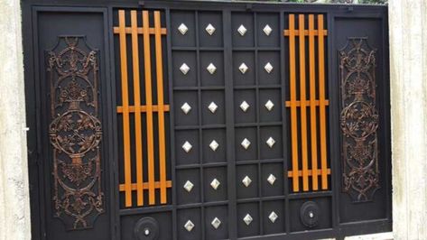 It is said to be one of the most necessary item as far your business is concerned, it takes the first blow of the vandalizes or any other e... Iron Main Gate, Iron Main Gate Design, Main Gates, Exterior Door Designs, Building Front Designs, Gate Wall Design, Gate Designs Modern, Grill Gate Design, House Main Gates Design