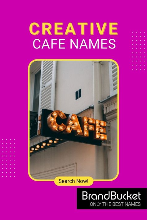 This curated and catchy list of cafe name ideas will give you the inspiration you need to get started with your own cafe business. Check out the names! Cafe names ideas, cafe names ideas logo, Cafe names ideas creative, Cafe names ideas inspiration, Cafe names ideas coffee, Cafe name design, Cafe name board, food business name, premium domain names, business name generator, business names, name generator, short brand name, business name ideas unique Cafe Names Ideas Inspiration, Coffee Names Ideas Logo, Unique Cafe Name Ideas, Aesthetic Cafe Names, Unique Cafe Names, Cafe Names Ideas Logo, Cafe Names Ideas Creative, Coffee Shop Logo Ideas, Cafe Names Ideas