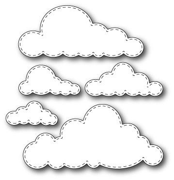 Stitched Clouds Dies (30053) Cloud Template, Cloud Stencil, Quiet Book Templates, Memories Box, Memory Box Dies, Shape Templates, Felt Pattern, Open Studio, Stencil Template