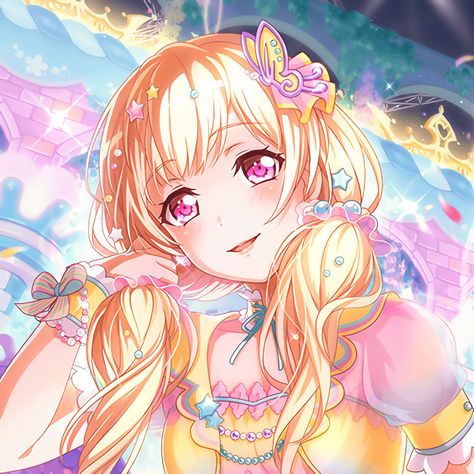 Chisato Bandori, Chisato Shirasagi, Icon Pfp, Yellow, Anime, Hair