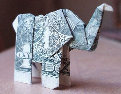 Butterfly Money, Money Origami Tutorial, Origami Money, Folding Money, Origami Elephant, Dollar Origami, Dollar Bill Origami, Origami For Beginners, Creative Money Gifts