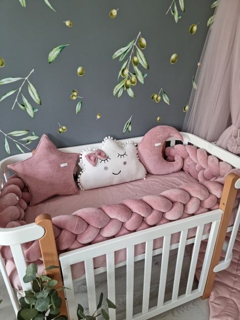 Purple Princess Room, Braided Crib Bumper, Newborn Baby Bedding, Princess Room Decor, Baby Crib Sets, Girl Crib Bedding Sets, Baby Crib Bedding Sets, Crib Bedding Girl