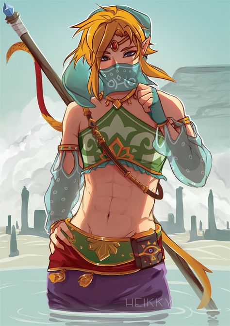 Gerudo Link by Heikky Sidon Zelda, Gerudo Link, Link Botw, Link Cosplay, Botw Zelda, Princesa Zelda, Art Geek, Link Art, Link Zelda