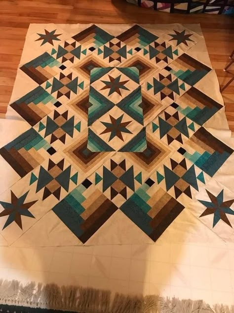 Western Quilts Patterns, Western Quilt Patterns, Aztec Quilt Pattern, Sewing A Quilt, Aztec Quilt, Southwestern Quilts, Native American Quilt, Cowboy Quilt, Western Quilts