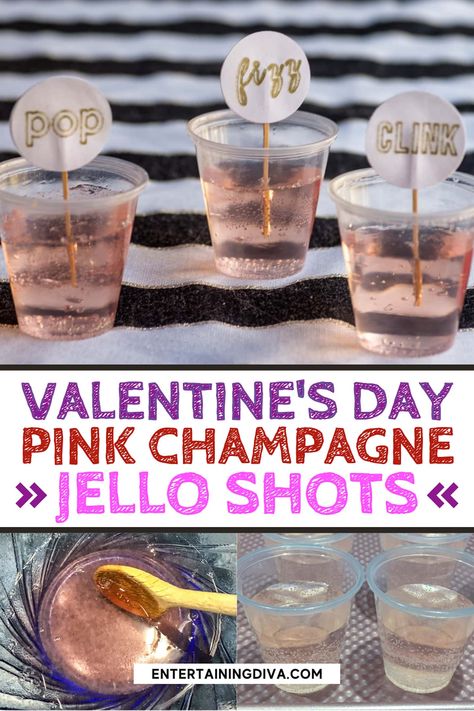 Pretty Pink Champagne Jello Shots | New Years Eve Jello Shots Champagne Jello Shots Recipe, Champagne Jello, Champagne Jelly, Champagne Jello Shots, Best Jello Shots, Jello Shots Recipe, Jelly Shots, Jello Shot Recipes, Jello Shot