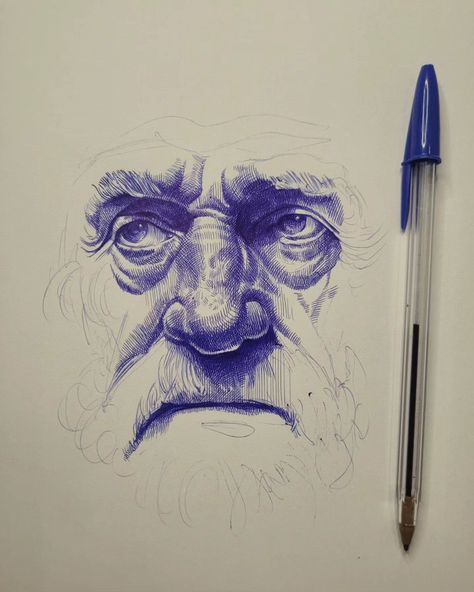 Stylo Art, Biro Drawing, Biro Art, Eyes Portrait, Kunst Inspo, Ballpoint Pen Art, Pen Art Work, Ballpoint Pen Drawing, Pen Drawings