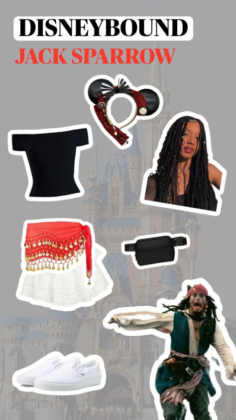 disneybound - disney world - disney land - disney parks - outfit - packing - magic kingdom - epcot - universal - princess - villian - inspired - jack sparrow - pirates of the carribean - red - black - white - brown hair - black hair - braids - gold Disney Park Outfit, The Carribean, Disney World Outfits, Disney Outfit, Disney Planning, Jack Sparrow, Braids For Black Hair, Disney Outfits, Magic Kingdom