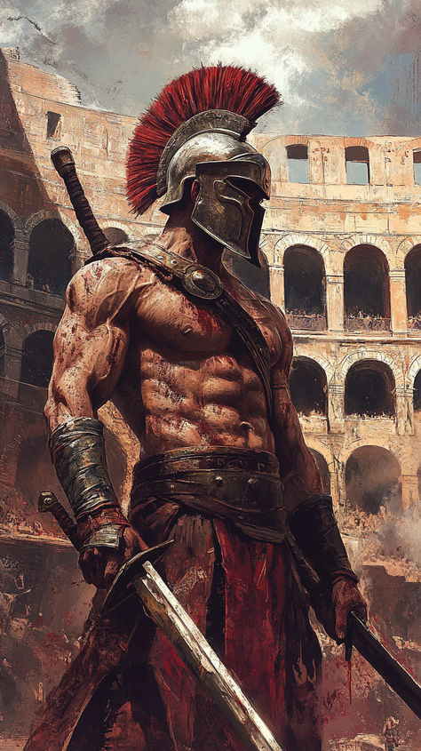 Ancient Rome Gladiators, Roman Gladiators, Warrior Drawing, Roman Warriors, Warrior Concept Art, Roman Soldier, Warriors Wallpaper, Greek Warrior, Spartan Warrior