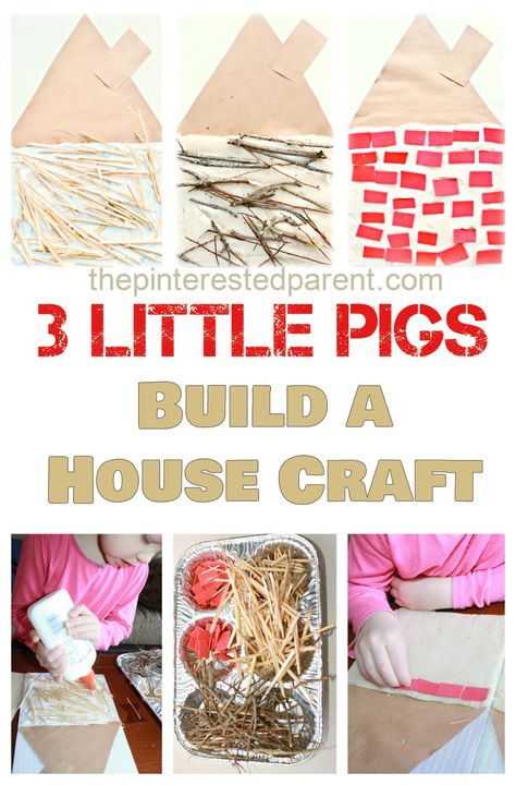 Fairy Tales Preschool Activities, 3 Little Pigs Activities, Nursery Rhyme Crafts, Fairy Tales Preschool, Fairy Tale Activities, Nursery Rhymes Preschool, 3 Little Pigs, Fairy Tale Crafts, House Craft