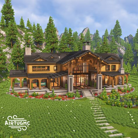 Minecraft Modern Mansion, Big Minecraft Houses, Minecraft Cabin, Modern Minecraft Houses, Construction Minecraft, Minecraft Mansion, Minecraft Houses Blueprints, Minecraft Interior Design, Bangunan Minecraft