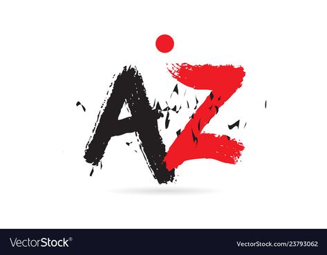 Alphabet letter combination az a z with grunge Vector Image Letter Combination, A Logo, Red Color, Png Images, Black Red, Alphabet, Illustrator, Resolution, Red