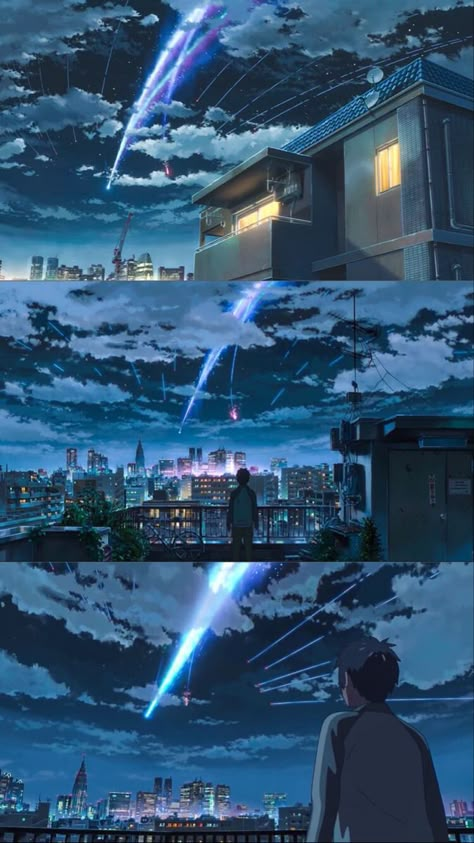 Your Name Comet Wallpaper, Makoto Shinkai Background, Makoto Shinkai Wallpaper, Makoto Shinkai Art, Shinkai Films, Makoto Shinkai Movies, Your Name Wallpaper, Makoto Shinkai, Anime City