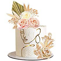 Boho Cake Topper, Flower Cake Decorations, Face Cake, Boho Cake, Flower Cake Toppers, Cake Decorating Set, Gold Cake Topper, Vintage Bridal Shower, Gold Face