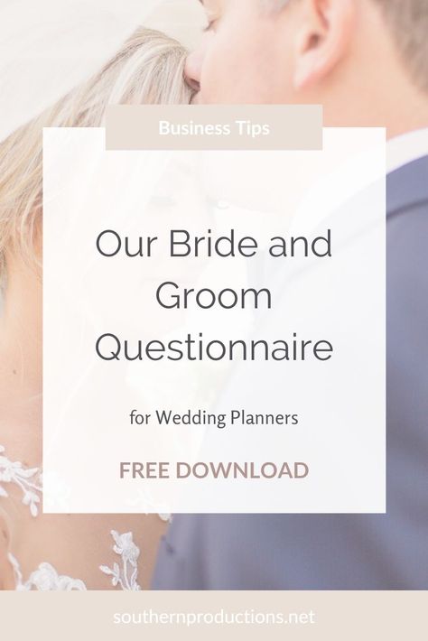 Download our exact Bride and Groom Questionnaire for free | wedding planner templates | wedding planner processes | wedding planner education #weddingplannereducation #weddingplannertemplates Groomsmen Questionnaire, Wedding Planner Questions, Planners Templates, Wedding Questionnaire, Questions For Couples, Questionnaire Template, Free Wedding Planning Checklist, Free Wedding Planner, Wedding Planner Business